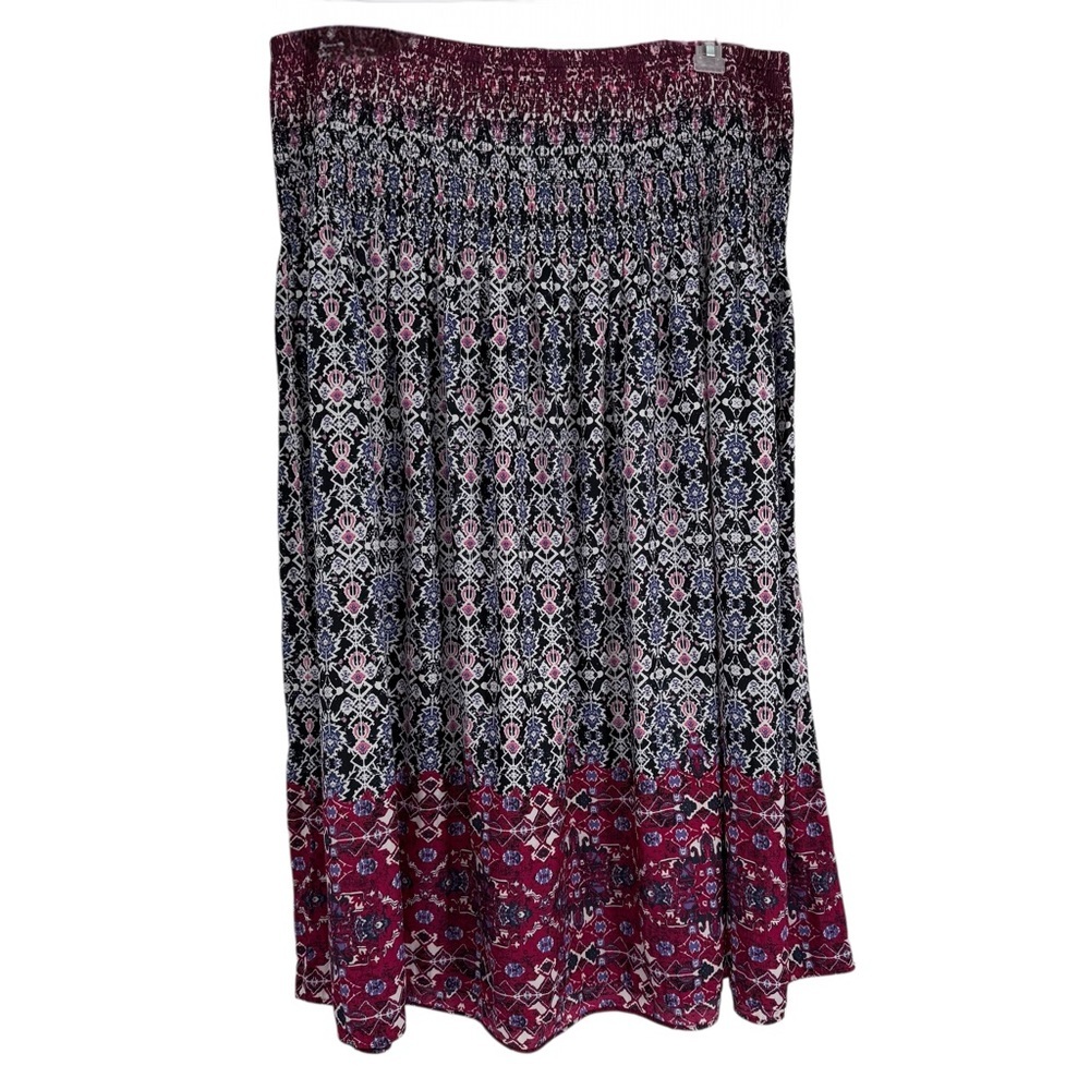 J. Jill Maxi Skirt Pull On Size 2X Wide Elastic-band Waist Satiny Purple pink - Picture 2 of 8